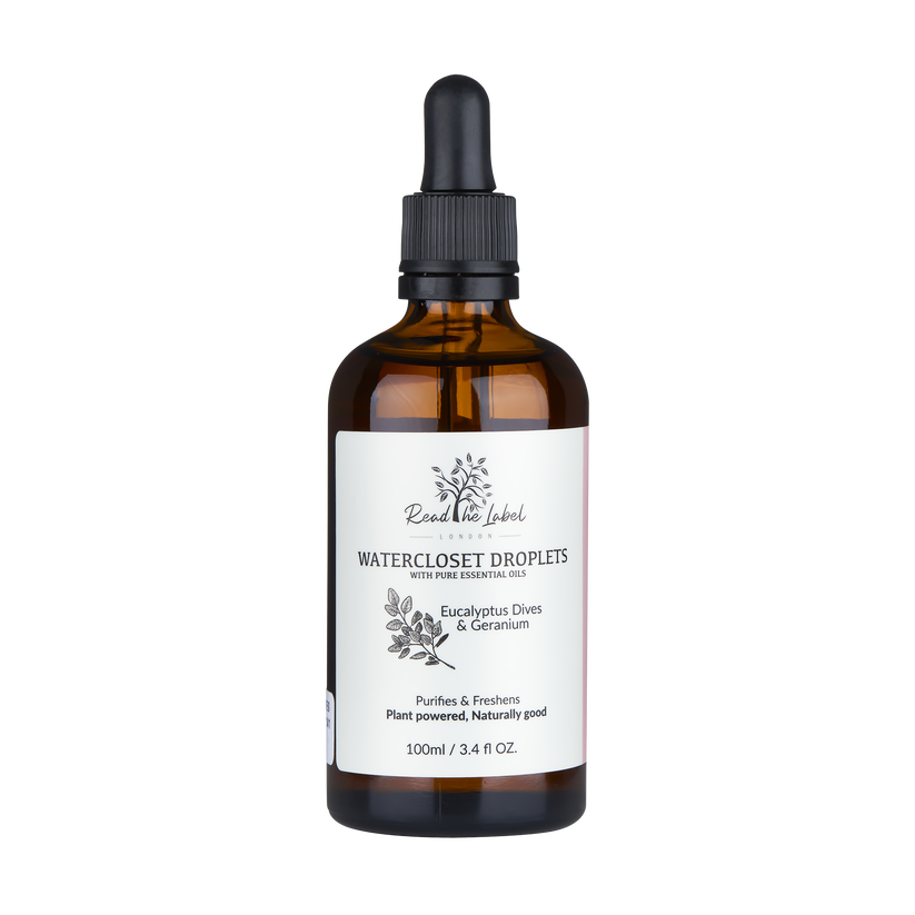 Read The Label London Natural Watercloset Droplets in Eucalyptus & Geranium 100ml — toilet drops