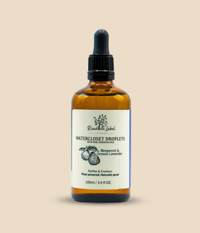 Natural Bergamot and Grosso Lavender Watercloset Droplets 100ml